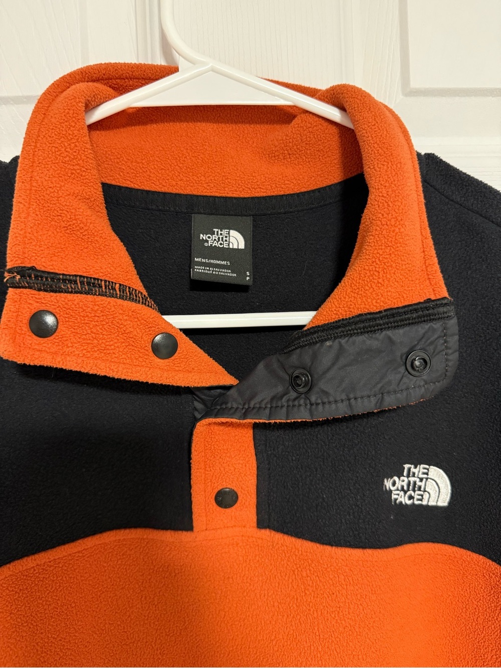 The North Face Men's Red and Black Snap-Button Fleece Pullover - Picture 3 of 5